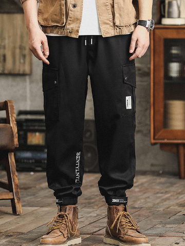 Plus Size Men's Cropped Trousers Overalls Fashion