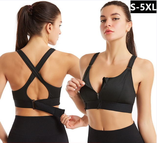 Adjustable Front Zip Sports Bra for Yoga Women